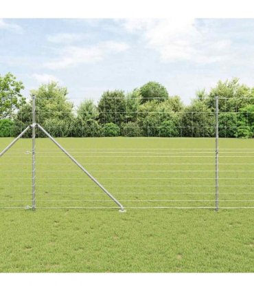 vidaXL Welded Wire Fence with Spikes 50 x 1.5 m Galvanised Steel Mesh