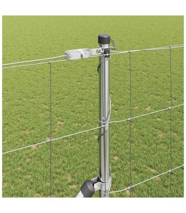 vidaXL Welded Wire Fence with Spikes 50 x 1.5 m Galvanised Steel Mesh
