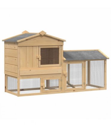 vidaXL Chicken Coop 2 pcs Brown Solid Pine Wood