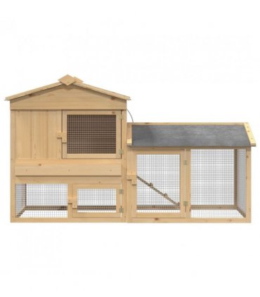 vidaXL Chicken Coop 2 pcs Brown Solid Pine Wood