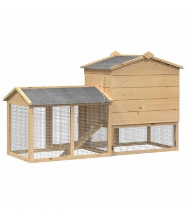 vidaXL Chicken Coop 2 pcs Brown Solid Pine Wood