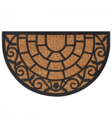 vidaXL Door Mat Half Round 45x75 cm Rubber and Coir