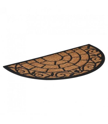 vidaXL Door Mat Half Round 45x75 cm Rubber and Coir