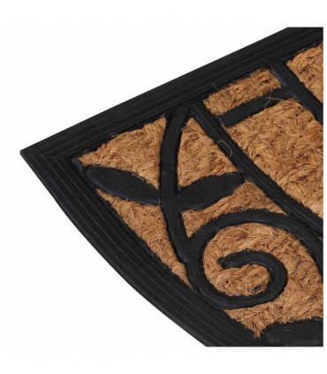 vidaXL Door Mat Half Round 45x75 cm Rubber and Coir