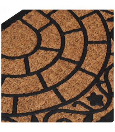 vidaXL Door Mat Half Round 45x75 cm Rubber and Coir