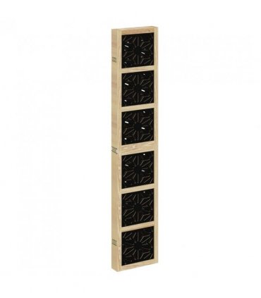 vidaXL Room Divider 6 Panels Brown and Black Solid Wood Paulownia