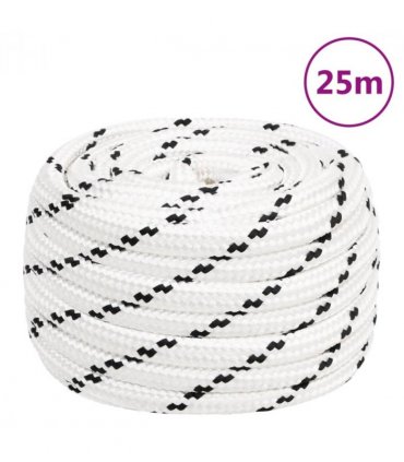 vidaXL Work Rope White 20 mm 25 m Polyester