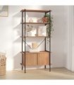 vidaXL 5-Tier Shelving Unit with Cabinet 80x40x163 cm Steel and Engineered Wood