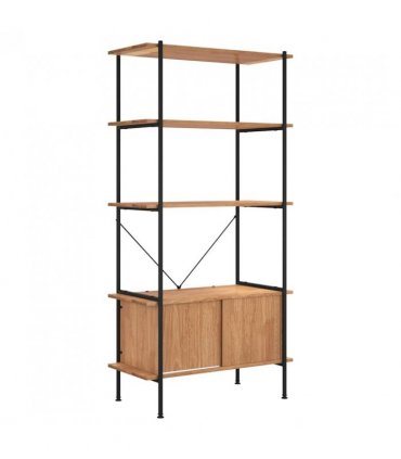 vidaXL 5-Tier Shelving Unit with Cabinet 80x40x163 cm Steel and Engineered Wood