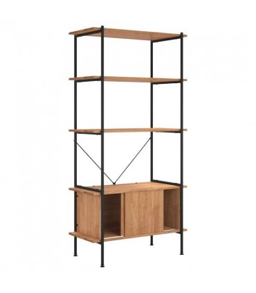 vidaXL 5-Tier Shelving Unit with Cabinet 80x40x163 cm Steel and Engineered Wood