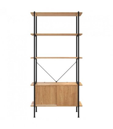 vidaXL 5-Tier Shelving Unit with Cabinet 80x40x163 cm Steel and Engineered Wood
