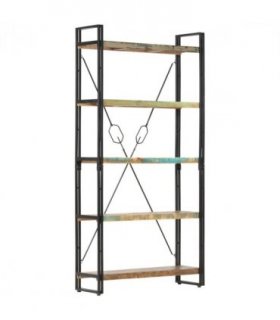 vidaXL 5-Tier Bookcase 90x30x180 cm Solid Reclaimed Wood