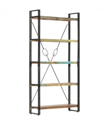 vidaXL 5-Tier Bookcase 90x30x180 cm Solid Reclaimed Wood