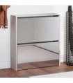 vidaXL Shoe Cabinet with Mirror 2-Layer Concrete Grey 63x17x67 cm