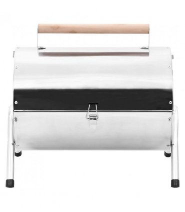 vidaXL Portable Tabletop Charcoal BBQ Grill Stainless Steel Double Grids