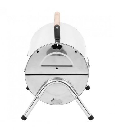 vidaXL Portable Tabletop Charcoal BBQ Grill Stainless Steel Double Grids