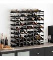 vidaXL Wine Rack for 72 Bottles Black Solid Pine Wood