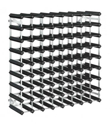 vidaXL Wine Rack for 72 Bottles Black Solid Pine Wood