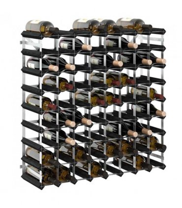 vidaXL Wine Rack for 72 Bottles Black Solid Pine Wood