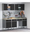 vidaXL Work Cabinet with Drawer 10 pcs Black Engineered Wood and Steel
