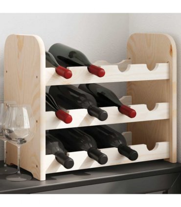 vidaXL Wine Rack 43x25x37 cm Solid Wood Pine