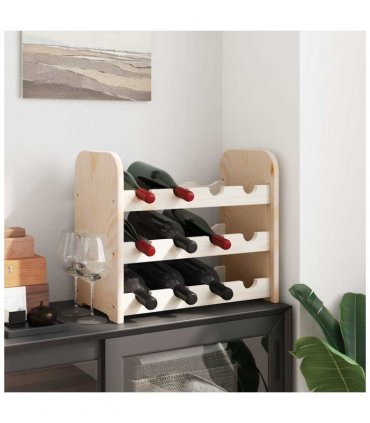 vidaXL Wine Rack 43x25x37 cm Solid Wood Pine