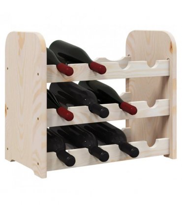 vidaXL Wine Rack 43x25x37 cm Solid Wood Pine