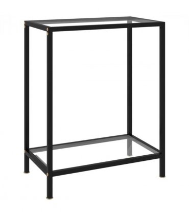 vidaXL Console Table Transparent 60x35x75 cm Tempered Glass