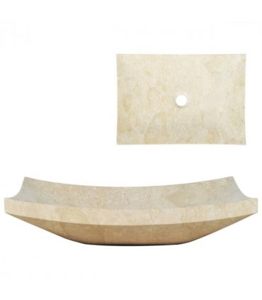 vidaXL Sink 50x35x12 cm Marble Cream