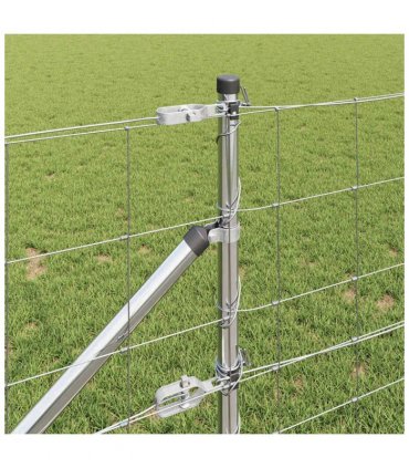 vidaXL Welded Wire Fence with Spikes 25 x 0.8 m Galvanised Steel Mesh