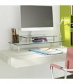vidaXL 2-Tier Monitor Stand Transparent Glass