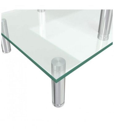 vidaXL 2-Tier Monitor Stand Transparent Glass