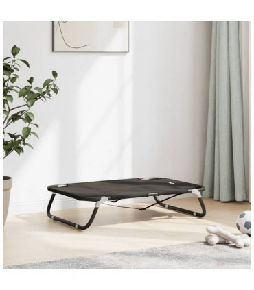 vidaXL Dog Bed Foldable Anthracite Oxford Fabric and Steel