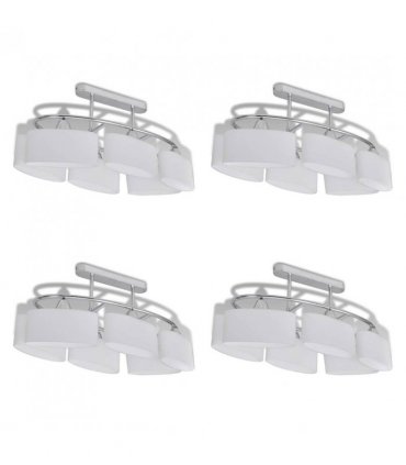vidaXL Ceiling Lamp with Ellipsoid Glass Shades 4 pcs E14