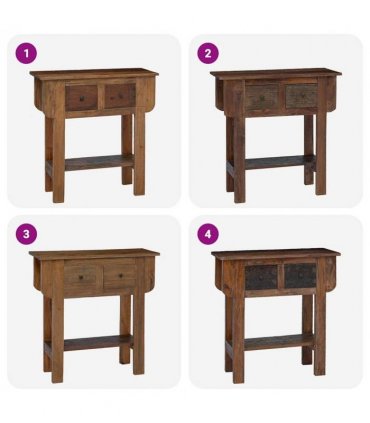 vidaXL Console Table Mixed Recycled Wood 80x35x80 cm