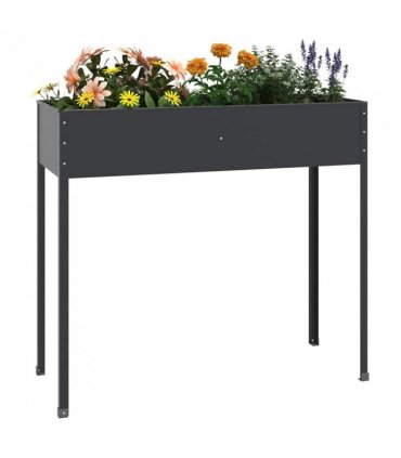 vidaXL Garden Planter Anthracite 100.5x40.5x90 cm Galvanised Steel
