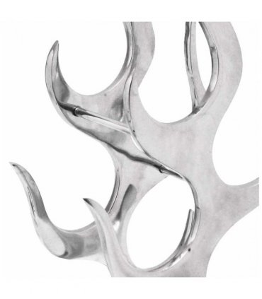 vidaXL Wine Rack Flame Shape Aluminium Silver 9 Bottles