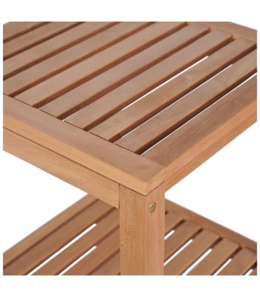 vidaXL 4-Tier Bathroom Storage Rack Solid Teak 42x42x165 cm