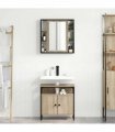 vidaXL Bathroom Furniture Set with Shelf 2 pcs Brown Engineered wood