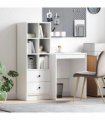 vidaXL Desk with Drawer with Shelf with Storage 2 pcs White