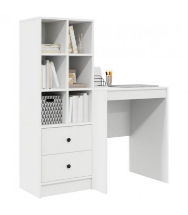 vidaXL Desk with Drawer with Shelf with Storage 2 pcs White