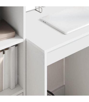 vidaXL Desk with Drawer with Shelf with Storage 2 pcs White