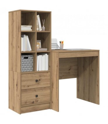 vidaXL Desk with Drawer with Shelf with Storage 2 pcs Artisan Oak