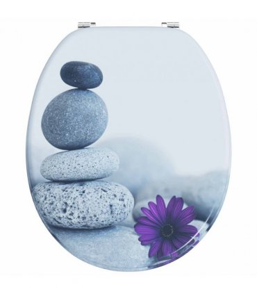 vidaXL Soft-Close Toilet Seat Grey 44 x 38 cm MDF board