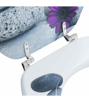vidaXL Soft-Close Toilet Seat Grey 44 x 38 cm MDF board