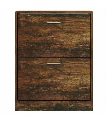 vidaXL Shoe Cabinet Smoked Oak 63x24x81 cm Engineered Wood