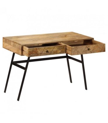vidaXL Writing Desk with Drawers Solid Mango Wood 110x50x76 cm