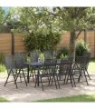 vidaXL Garden Dining Set 9 pcs Anthracite Powder-coated Steel