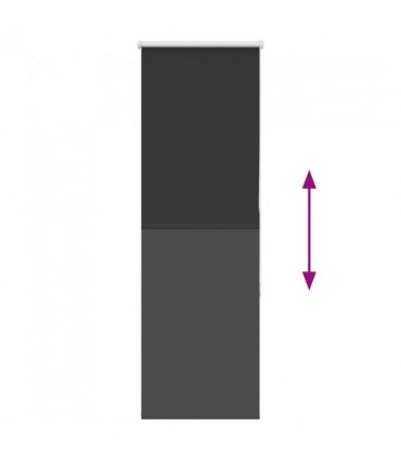 vidaXL Roller Blind Blackout Black 60x150 cm Fabric Width 55.7 cm Polyester