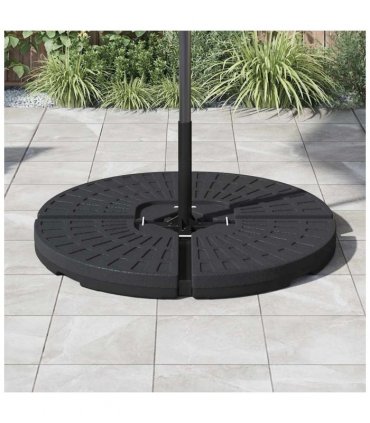 vidaXL Umbrella Base Fan-shaped 4 pcs Black